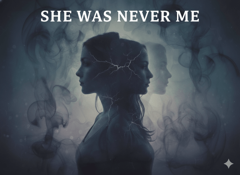 She Was Never Me - Book Cover
